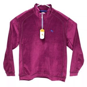 Tommy Bahama Mens 1/2 Zip Pullover Sweater XL Plum